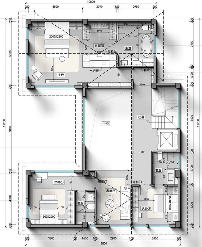 C户型地上二层保利棠隐